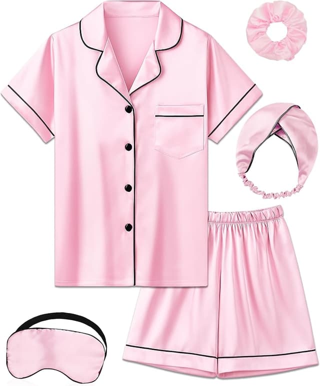 Satin Pajama Set with Accessories