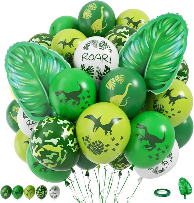 Dinosaur Balloons with Confetti (35-Piece Set)