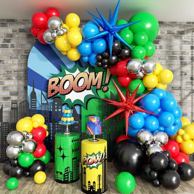 137-Piece Superhero Balloon Garland Arch
